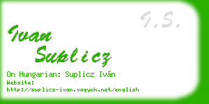 ivan suplicz business card
